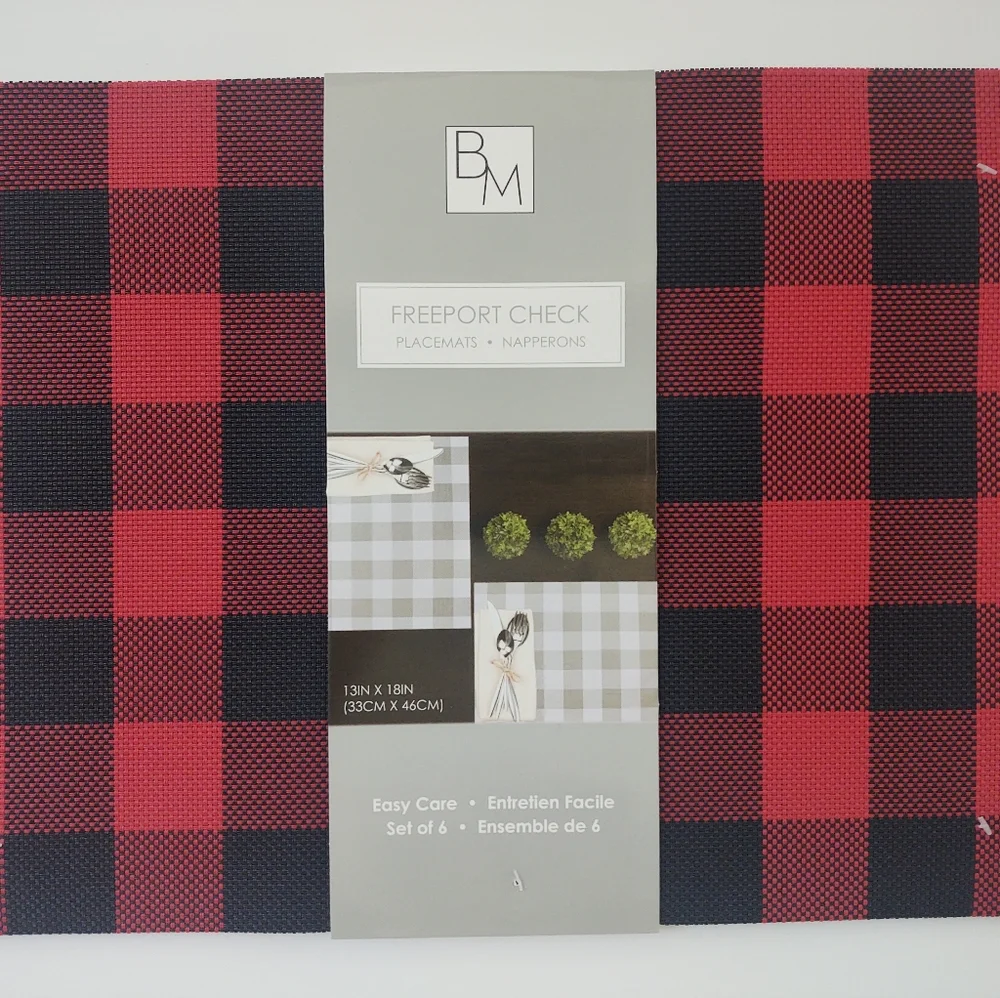 🎁BM Freeport Check Placemats - Set of 6